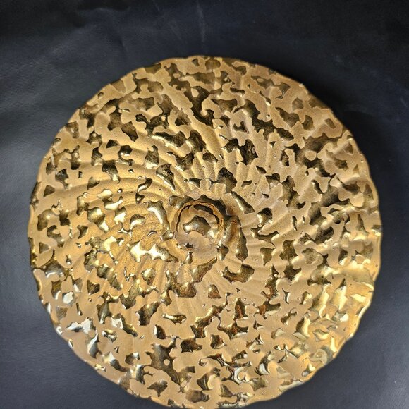 1950s Hand Decorated 22KT Gold Candy Dish With Lid. Weeping Bright Gold. MCM - Picture 2 of 8